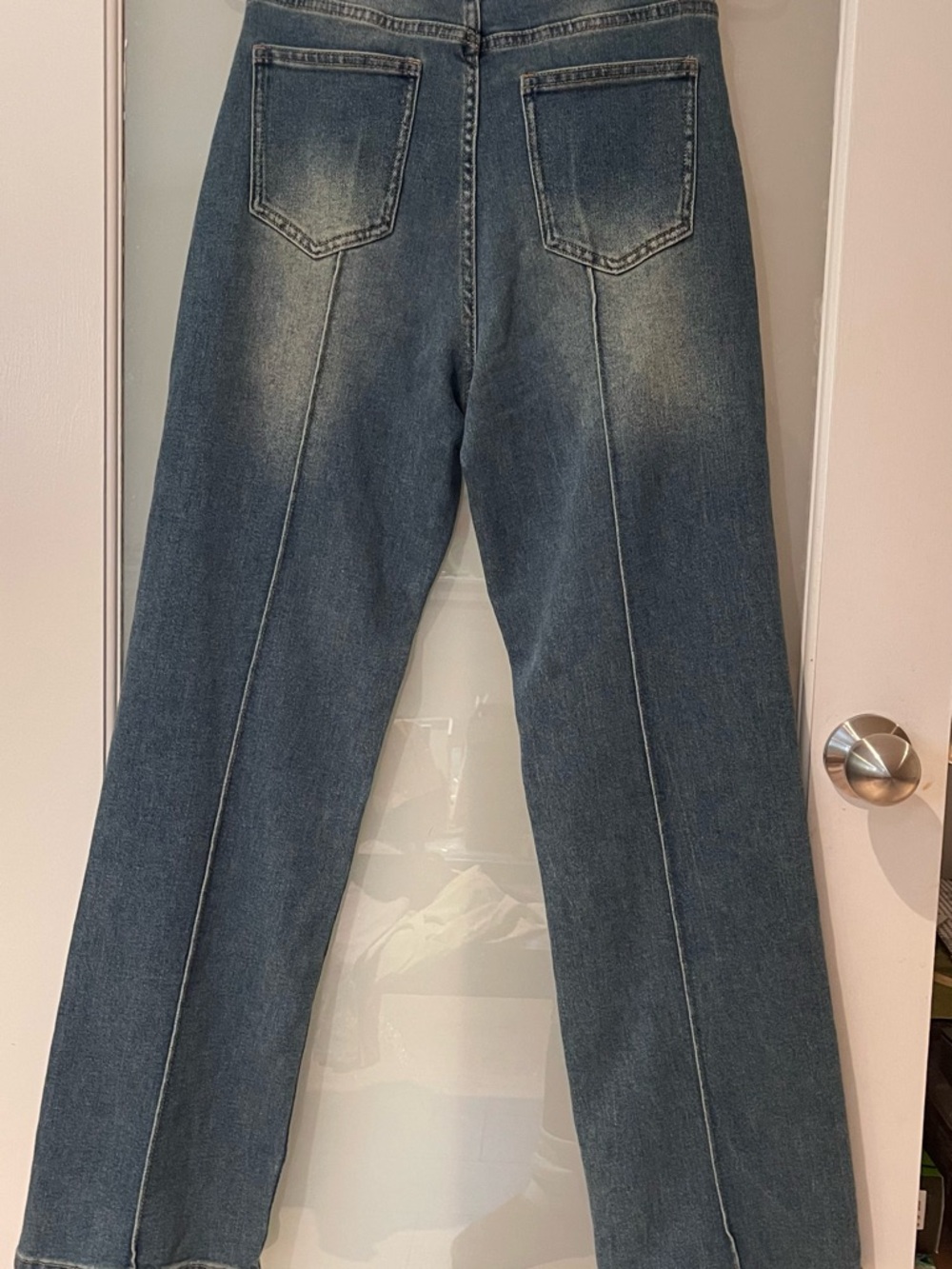 Wide Leg High-Rise Blue Jeans for Women - Picture 3 of 4
